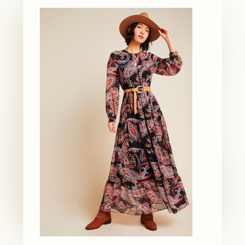 Anthropologie Paisley Maxi Dress